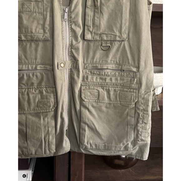 Vintage Orvis Fishing Vest Mens XL Tan Fly Field Safari Multi Pocket Mesh - Picture 3 of 9